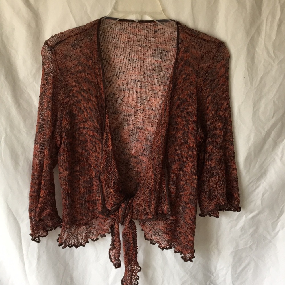 Mesh lightweight shawl sweater